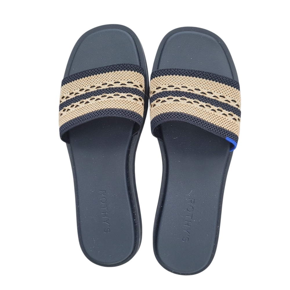 NWB Rothy's Gilded Crochet Slides